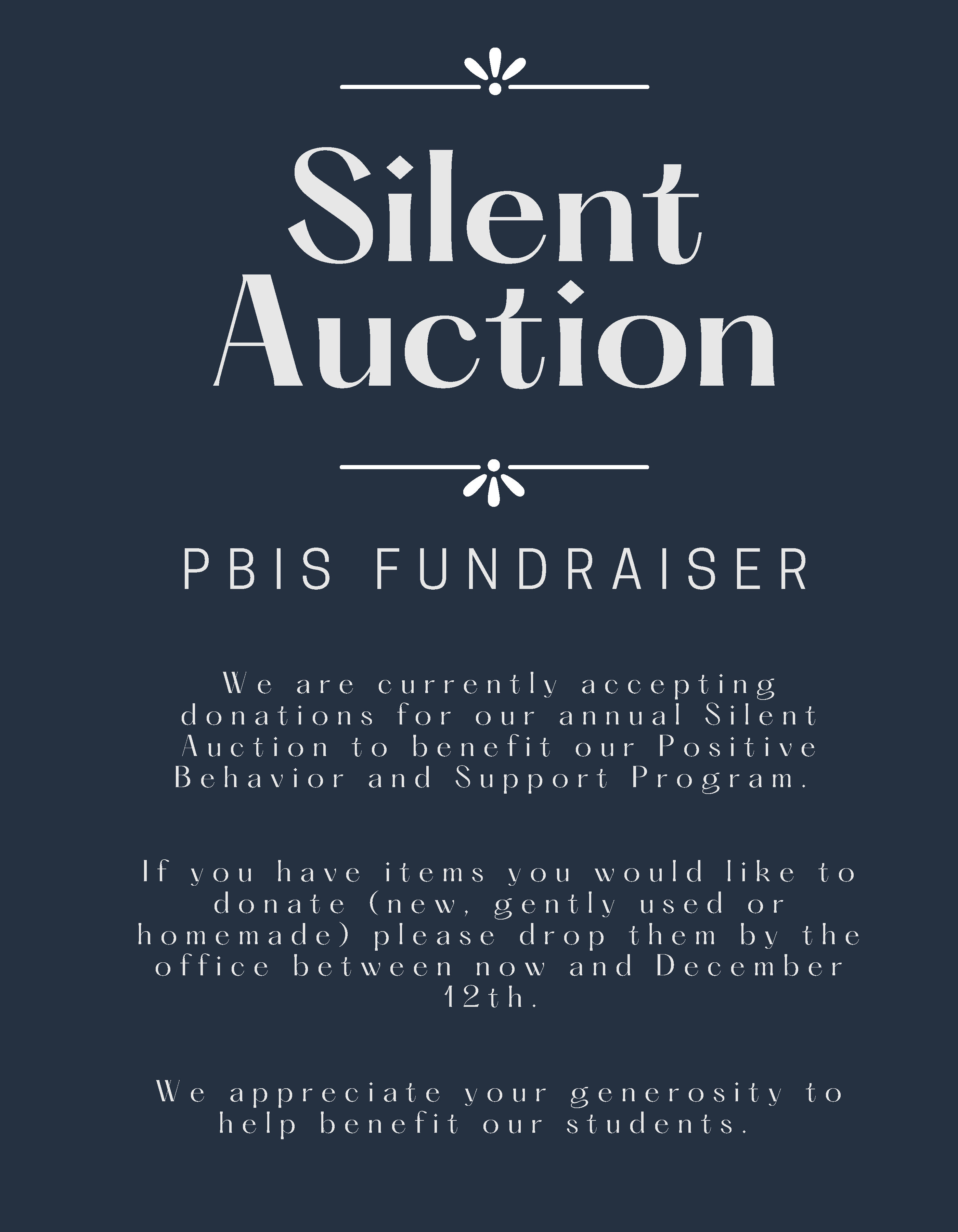 Silent Auction Donation Flyer