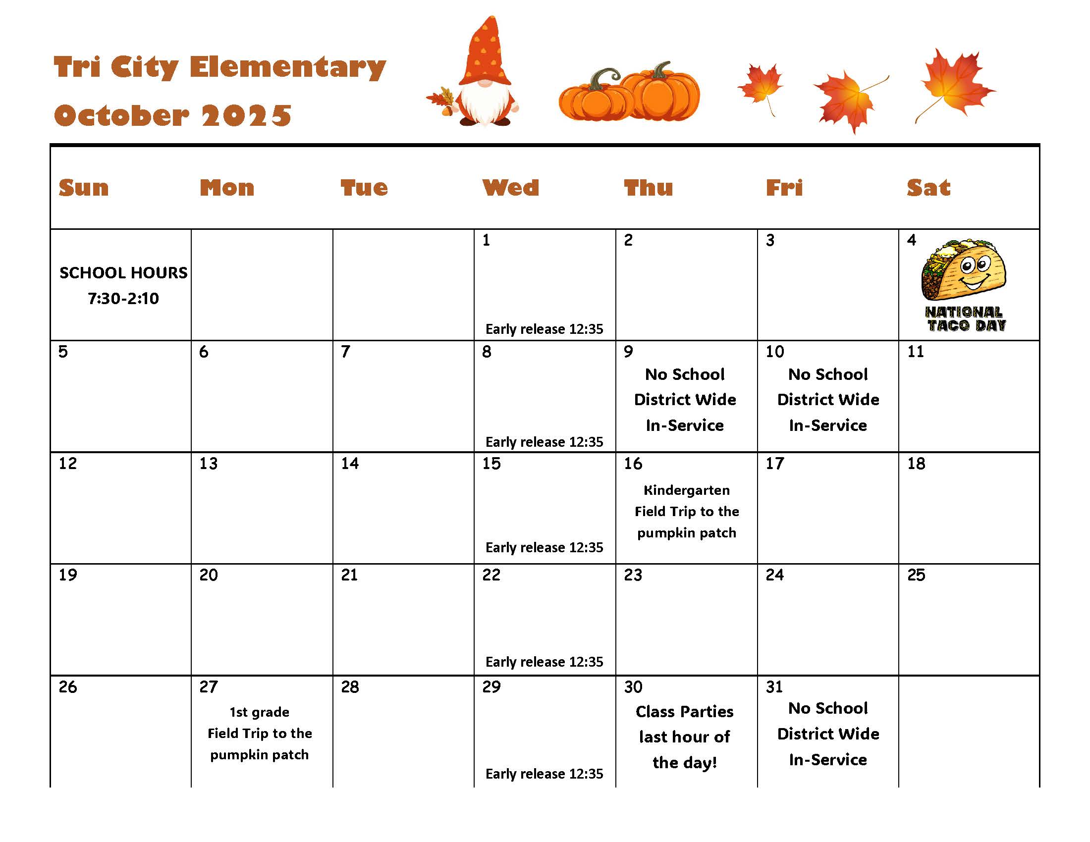 Oct 25calendar